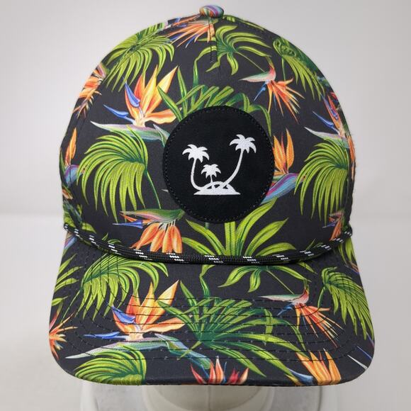 Palm Tree Snapback Trucker Hat Multi One Size Adjustable Tropical Print Pukka - Picture 2 of 10